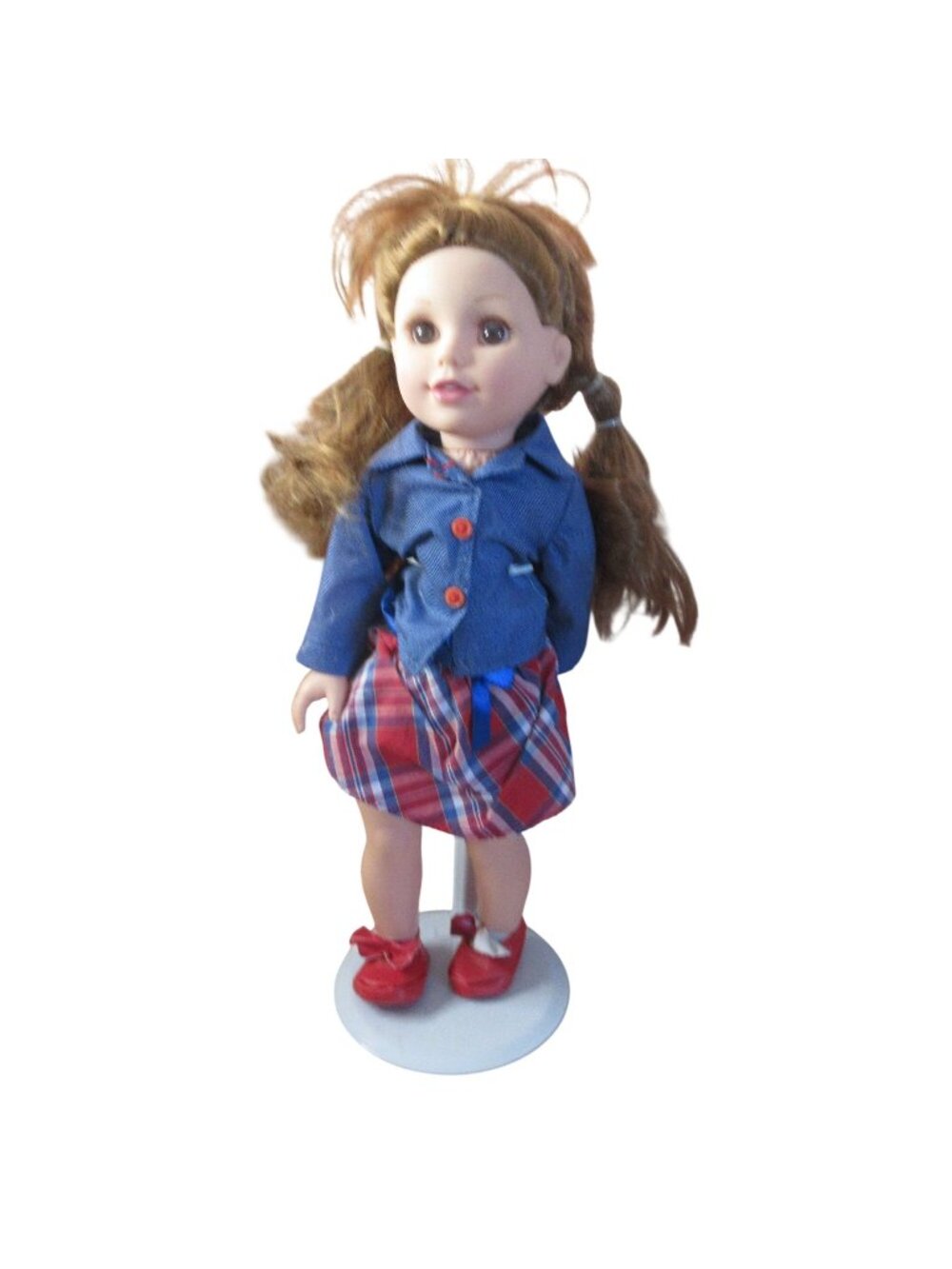 New Adventures 18" Doll in Red Plaid Dress